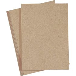 Kartonki, A4, arkki 210x297 mm, 220 g, luonnonrusk., 10kpl/ 1 pkt