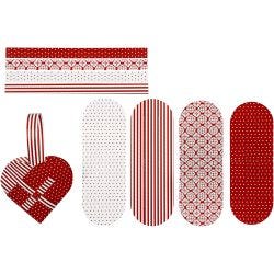 Punotut sydämet, koko 14,5x10 cm, 120 g, värilajitelma, 8 set/ 1 pkt