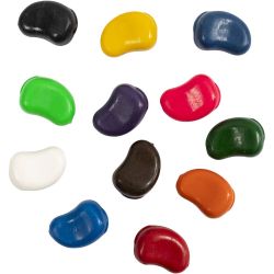 Väriliidut, Pavut, Pit. 25 mm, paksuus 15 mm, värilajitelma, 12kpl/ 1 pkt