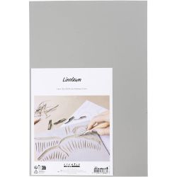 Linoleumi, koko 20x30 cm, paksuus 3 mm, harmaa, 2 kpl/ 1 pkt