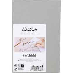 Linoleumi, koko 10x15 cm, paksuus 3 mm, harmaa, 2 kpl/ 1 pkt