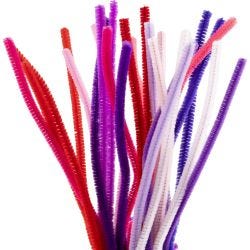 Askartelupunos, 30 cm, 6 mm, lila/pinkki sävyt, 25kpl/ 1 pkt