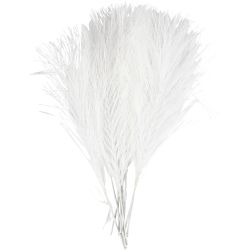Keinotekoiset höyhenet, Pit. 15 cm, Lev: 8 cm, valkoinen, 10 kpl/ 1 pkt