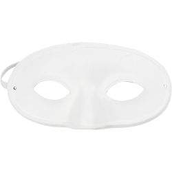 Puolinaamio, Kork. 9,5 cm, Lev: 18,5 cm, valkoinen, 10 kpl/ 1 pkt