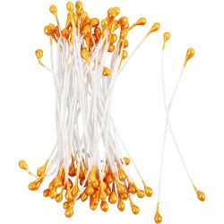 Kukkaheteet, 6,4 cm, 2 mm, metallinen oranssi, 100kpl/ 1 pkt