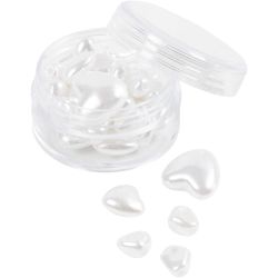 Vahahelmet, Sydämet, halk. 7-13 mm, aukon koko 1,3-1,5 mm, helmiäinen, 32 kpl/ 1 pkt