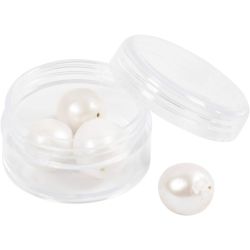 Makeanvedenhelmet, Rei'itetty pitkittäissuunnassa, halk. 13-14 mm, aukon koko 0,8 mm, helmiäinen, 4 kpl/ 1 pkt