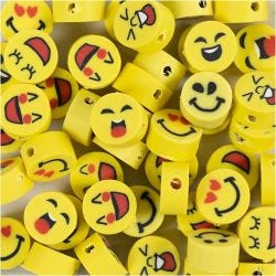 Kuviohelmet, Emoji, 10 mm, 1,5 mm, 60kpl/ 1 pkt