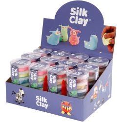 Silk Clay®, neonvärit, perusvärilajitelma, 12set/ 1 pkt