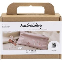 Askartelusetti Mini Kirjailu, Clutch-laukku, dusty rose, 1 pkk/ 1 pkt