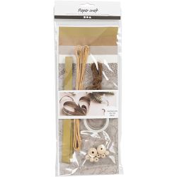 Askartelusekoitus, paperin leikkaus, luonnonrusk., 1 pkk/ 1 pkt