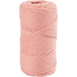 Makrameenyöri, Pit. 198 M, halk. 2 mm, rosa, 330 g/ 1 rll