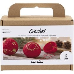 Askartelusetti Virkkaus, Joulupallot, punainen, 1 pkk/ 1 pkt