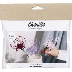 Askartelusetti Mini Kukkia Askartelupunoksista, Hämähäkkililja, pehmeä rose, vaaleanvioletti, tummanpunainen, 1pkk/ 1 pkt