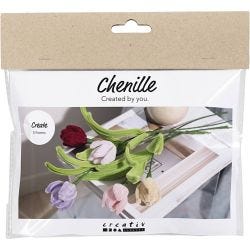Askartelusetti Mini Kukkia Askartelupunoksista, Tulppaanit, värilajitelma, 1pkk/ 1 pkt