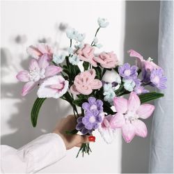 Askartelusetti Kukkia Askartelupunoksista, Kukat, pastelliv&auml;rit, 1 pkk/ 1 pkt