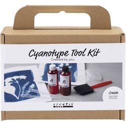 Tarvikepakkaus syanotypiaa varten
