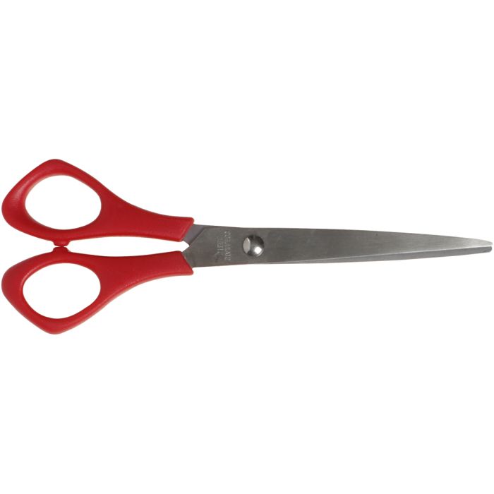 Koulusakset, Pit. 16 cm, teräväkärkiset, vasenkätiset, punainen, 1 kpl