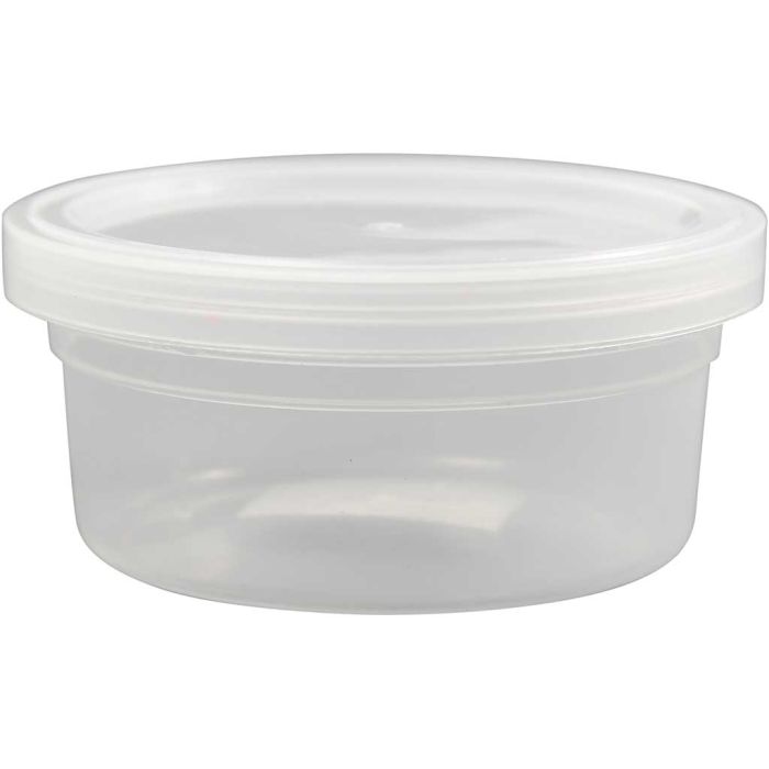 Kannelliset muovipurkit, Kork. 38 mm, halk. 84 mm, 125 ml, 20 kpl/ 1 pkt