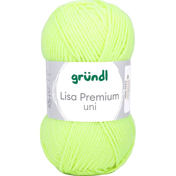 Akryylilanka, puikoila 3-3,5, neonkeltainen, 50 g/ 1 kerä