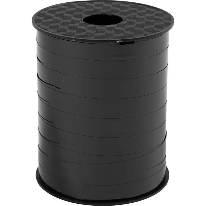 Lahjanauha, Lev: 10 mm, kiiltävä,metallinen, musta, 250 m/ 1 rll