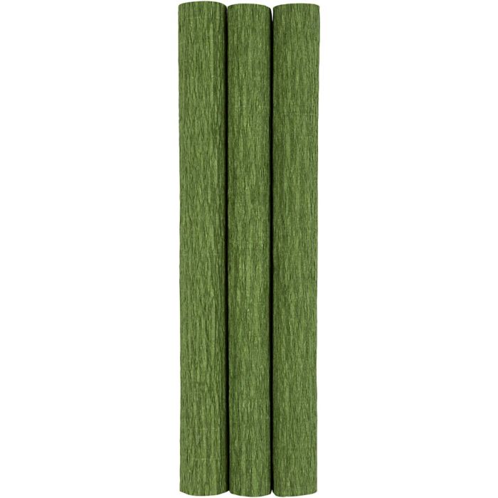 Kreppipaperi, arkki 25x60 cm, Jonka joustavuus: 180%, 105 g, keväänvihreä, 3 ark/ 1 pkt