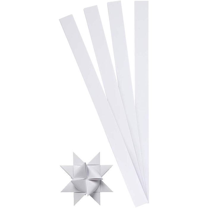 Paperisuikaleet, Pit. 45 cm, halk. 6,5 cm, Lev: 15 mm, valkoinen, 100 suikaleet/ 1 pkt