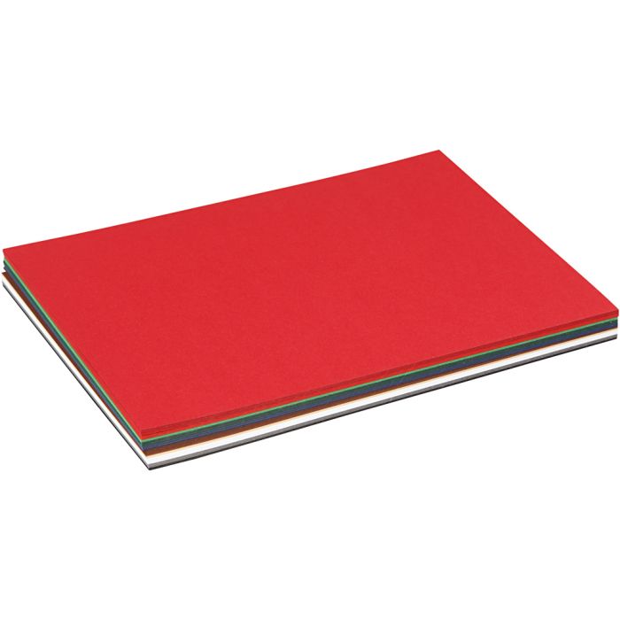 Joulukartonki, A5, arkki 150x210 mm, 180 g, värilajitelma, 60 laj/ 1 pkt