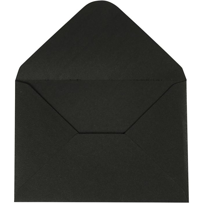 Kirjekuoret, kirjekuoren koko 11,5x16 cm, 110, musta, 10 kpl/ 1 pkt