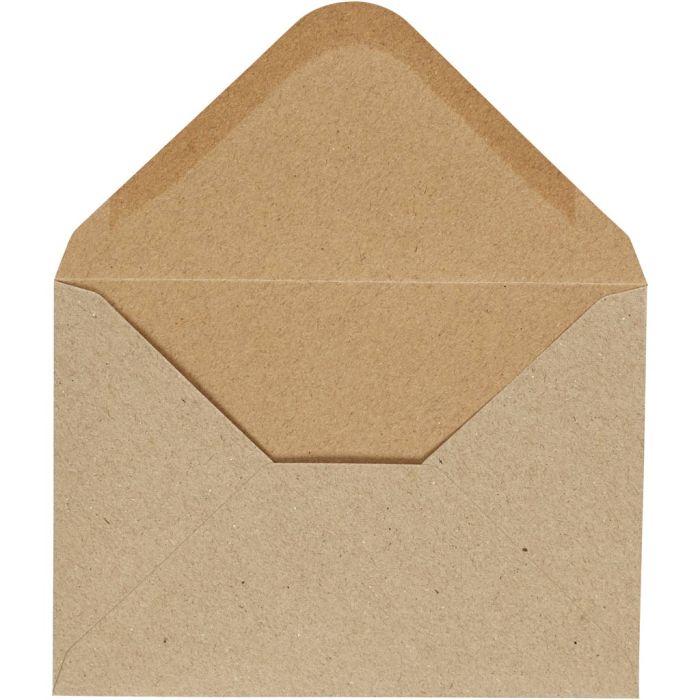 Kirjekuoret, kirjekuoren koko 11,5x16 cm, 110 g, luonnonrusk., 10 kpl/ 1 pkt