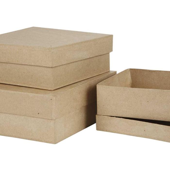 Pahvirasialajitelma, Kork. 5+6+7,5 cm, koko 16+18+20 cm, 3 kpl/ 1 set