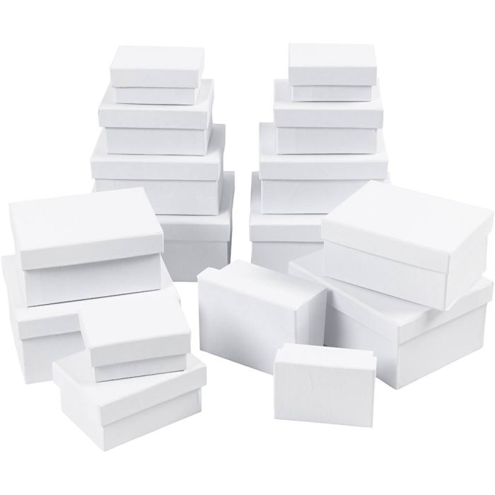 Pahvirasialajitelma, Kork. 3,5+4,5+5,5+6,5 cm, koko 7,5x5 + 9,5x7 + 11,5x8,5 + 14x11 cm, 4x4 kpl/ 1 pkt