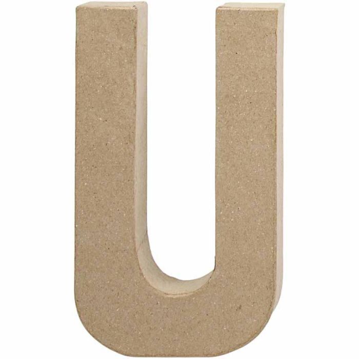 Pahvikirjain, U, Kork. 20,5 cm, Lev: 11,5 cm, paksuus 2,5 cm, 1 kpl