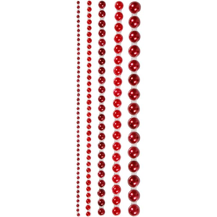 Helmenpuolikkaat, koko 2-8 mm, punainen, 140 kpl/ 1 pkt