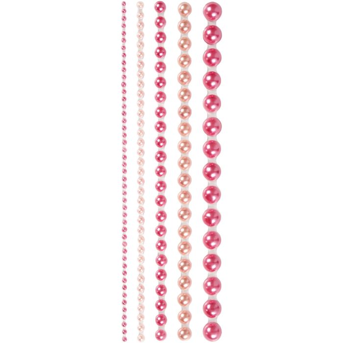 Helmenpuolikkaat, koko 2-8 mm, pinkki, 140 kpl/ 1 pkt