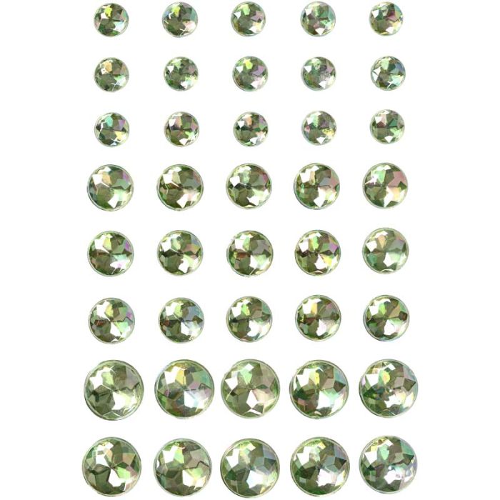 Akryylitimantit, koko 6+8+10 mm, vihreä, 40 kpl/ 1 pkt