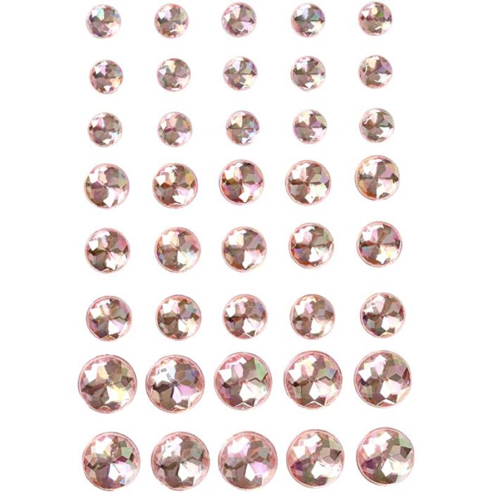 Akryylitimantit, koko 6+8+10 mm, pinkki, 40 kpl/ 1 pkt