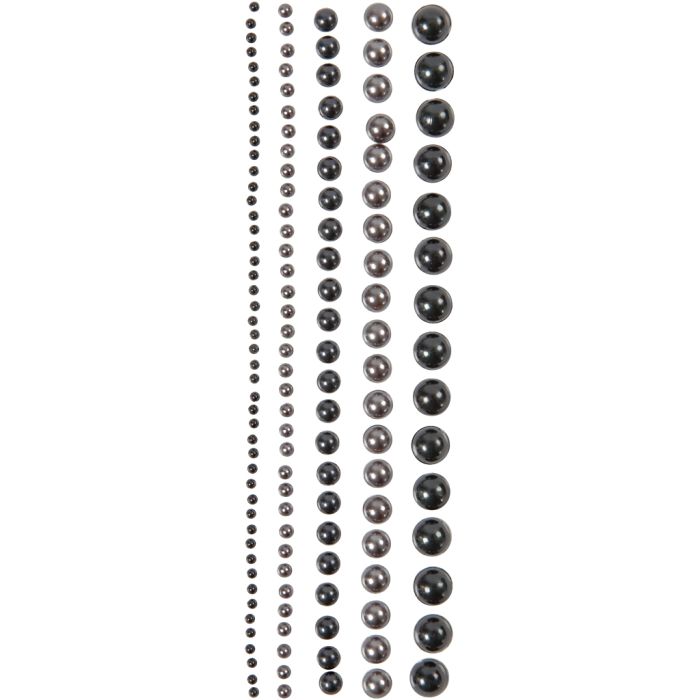 Helmenpuolikkaat, koko 2-8 mm, musta, antrasiitin harmaa, 140 kpl/ 1 pkt