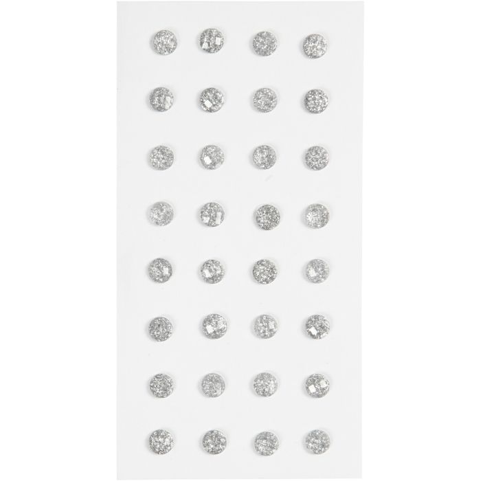 Akryylitimantit, halk. 8 mm, hopea, 32 kpl/ 1 pkt