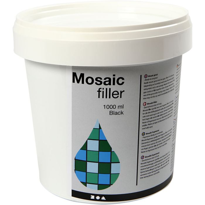 Mosaiikkilaasti, musta, 1000 ml/ 1 prk
