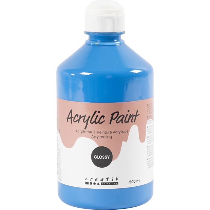 Akryylimaali Kiiltävä, perussininen, 500 ml/ 1 pll