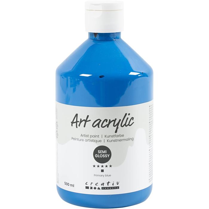 Akryylimaali, puolikiiltävä, peittävä, perussininen, 500 ml/ 1 pll