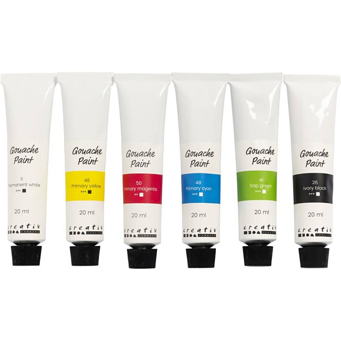 Guassimaali, perusvärilajitelma, 6x20 ml/ 1 pkt