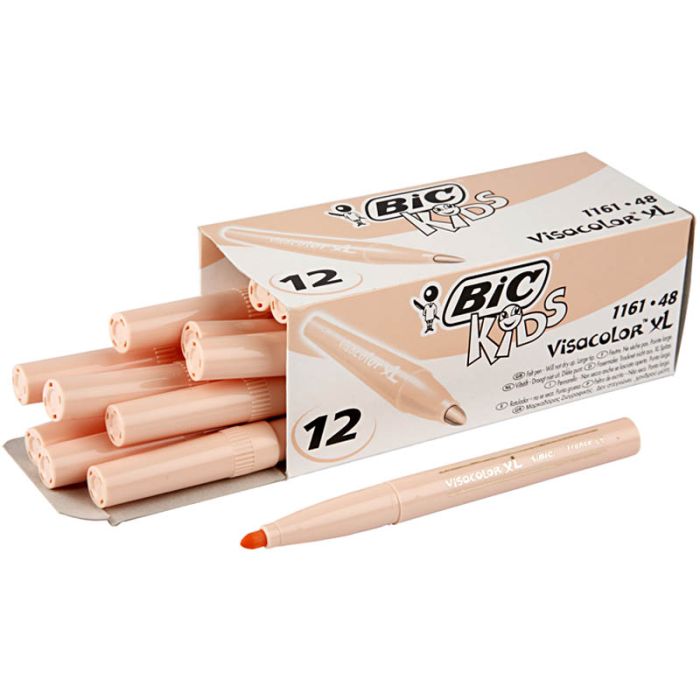 BIC Visa Color Marker Tussikynät, paksuus 3 mm, vaalea puuteri, 12 kpl/ 1 pkt