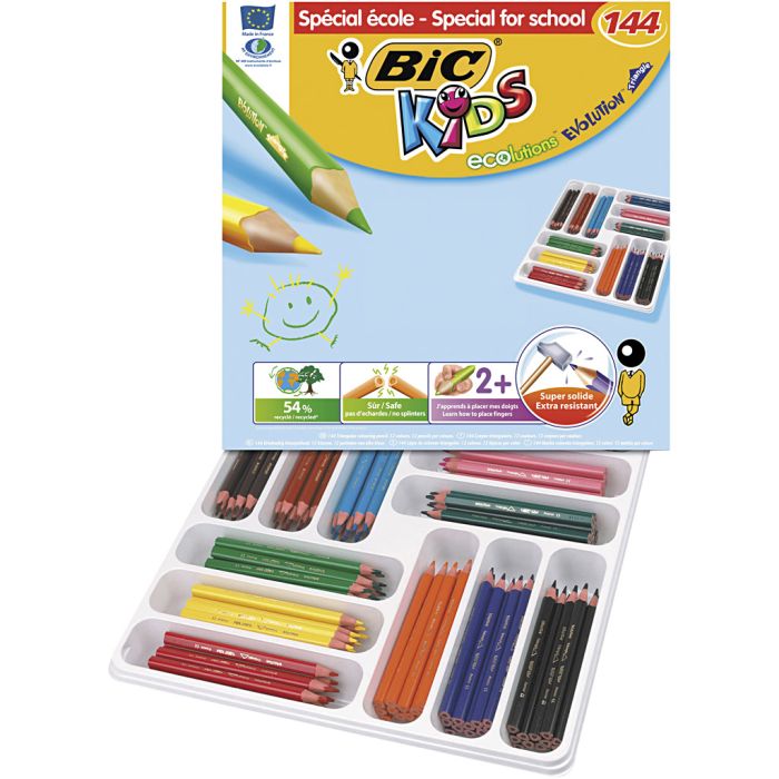 BIC Eco Evolution värikynät, kärki 5 mm, värilajitelma, 12 kpl/ 1 pkt
