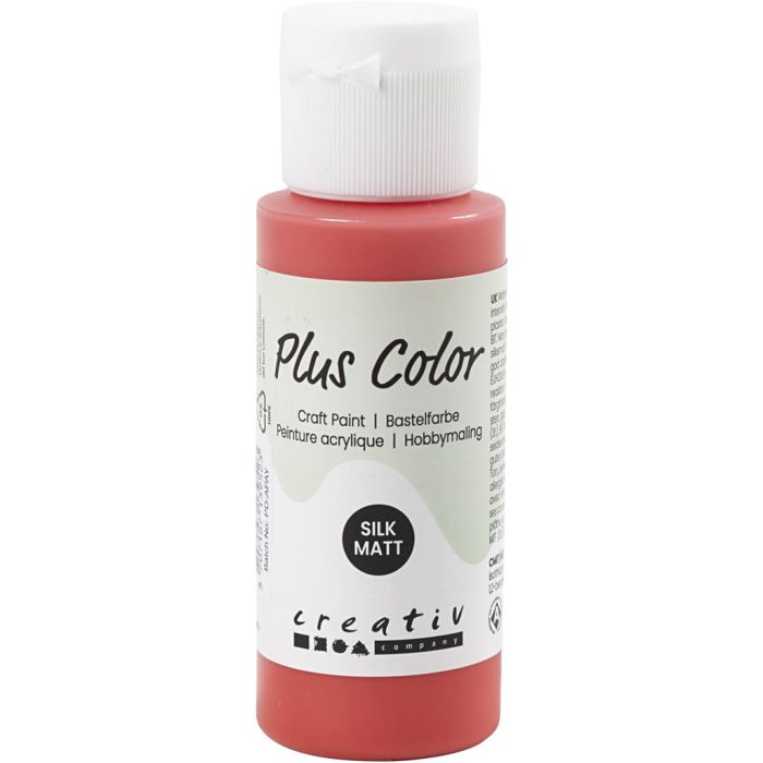 Plus Color- Askartelumaali, karmiininpunainen, 60 ml/ 1 pll