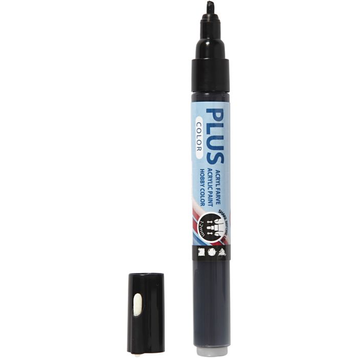 Plus Color -tussi, Pit. 14,5 cm, paksuus 1-2 mm, musta, 5,5 ml, 1 kpl