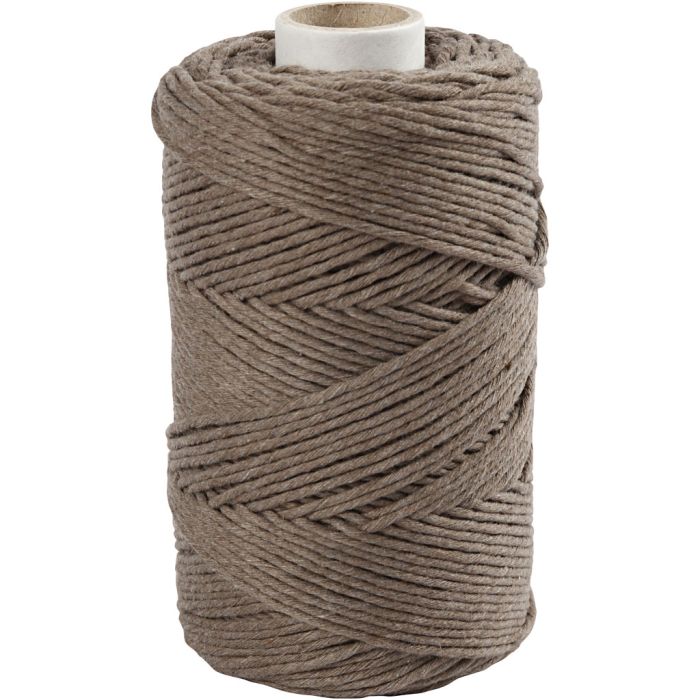 Makrameenyöri, Pit. 198 m, halk. 2 mm, vaaleanruskea, 330 g/ 1 rll