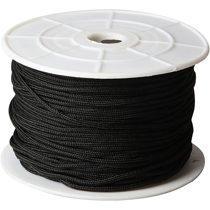 Makrameenyöri, paksuus 1,8 mm, musta, 50 m/ 1 rll