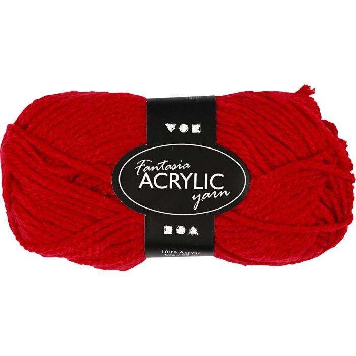 Fantasia-akryylilanka, Pit. 80 m, puikoila 4,5-5, punainen, 50 g/ 1 kerä